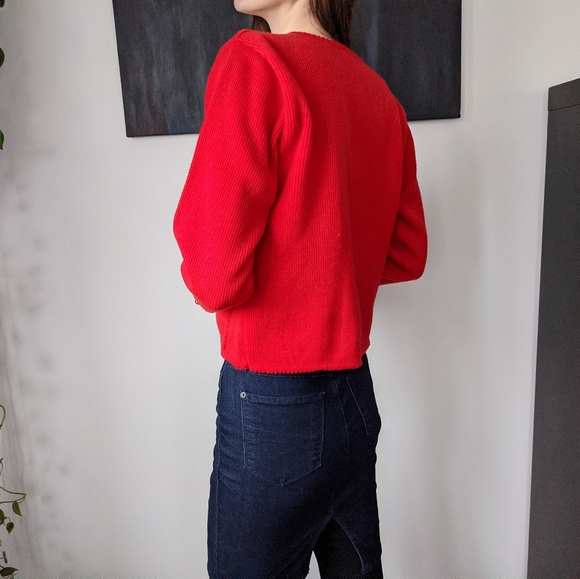 Vintage Red Cardigan - Picture 4 of 5